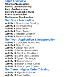 Quadcopters Worksheet Activity Booklet