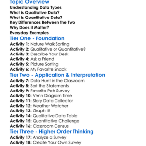 Qualitative And Quantitative Data Worksheet Activity Booklet