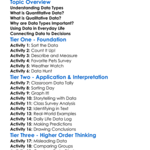 Quantitative And Qualitative Data Worksheet Activity Booklet