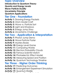 Quantum Theory Basic Concepts Worksheet Activity Booklet