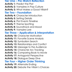 Queen Of The Damned 2002 Worksheet Activity Booklet