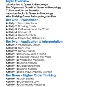 Queer Anthropology Worksheet Activity Booklet