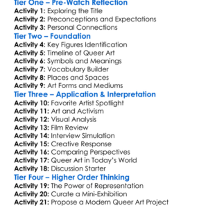 Queer As Art 2017 Worksheet Activity Booklet