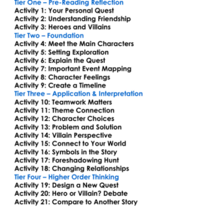 Quests For Glory Worksheet Activity Booklet