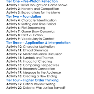 Quiz Show 1994 Worksheet Activity Booklet