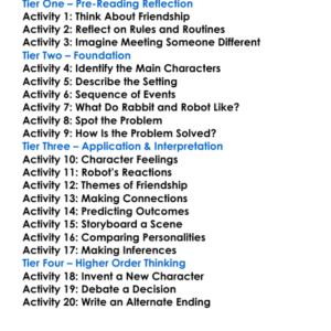 Rabbit  Robot Series Audrey Wood Worksheet Activity Booklet