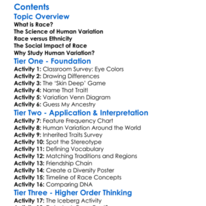 Race And Concepts Of Human Variation Worksheet Activity Booklet
