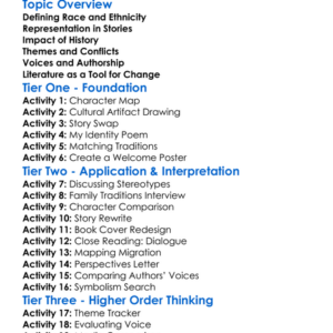 Race And Ethnicity In Literature Worksheet Activity Booklet