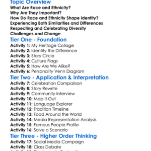 Race And Ethnicity Worksheet Activity Booklet