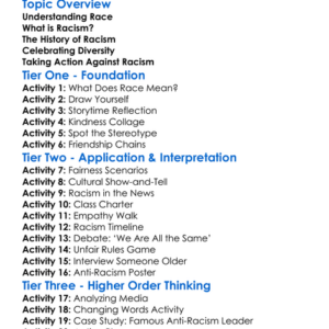 Race And Racism Worksheet Activity Booklet