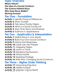 Race As A Social Construct Worksheet Activity Booklet