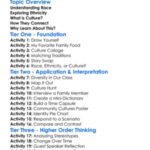 Race Ethnicity And Culture Worksheet Activity Booklet