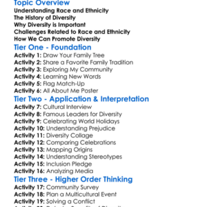 Race Ethnicity And Diversity Worksheet Activity Booklet
