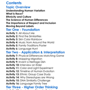 Race Ethnicity And Human Variation Worksheet Activity Booklet