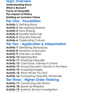 Race Racism And Inequality Worksheet Activity Booklet