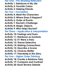 Rachel The Rainbow Fairy Worksheet Activity Booklet