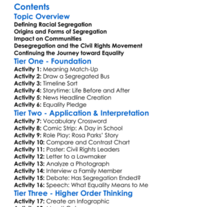 Racial Segregation And Desegregation Worksheet Activity Booklet