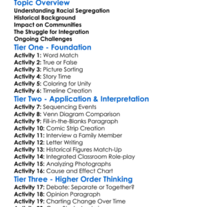 Racial Segregation And Integration Worksheet Activity Booklet