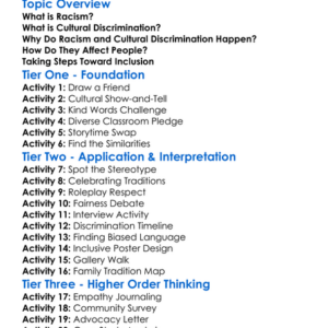 Racism And Cultural Discrimination Worksheet Activity Booklet