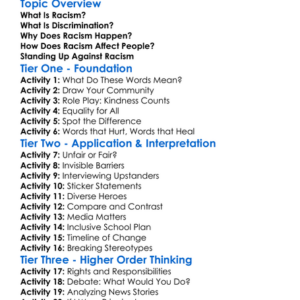 Racism And Discrimination Worksheet Activity Booklet