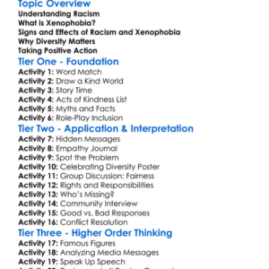 Racism And Xenophobia Worksheet Activity Booklet