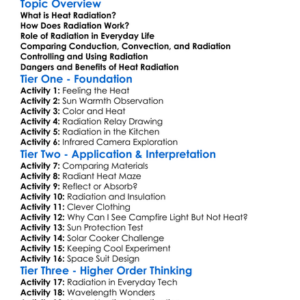 Radiation Heat Worksheet Activity Booklet