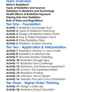 Radiation Safety Worksheet Activity Booklet
