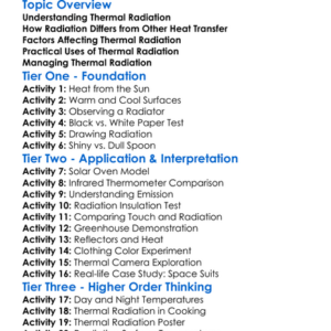 Radiation Thermal Worksheet Activity Booklet