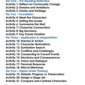 Radio Golf August Wilson Worksheet Activity Booklet