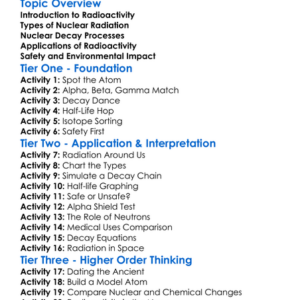 Radioactivity And Nuclear Decay Worksheet Activity Booklet