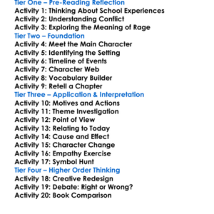 Rage Stephen King Worksheet Activity Booklet