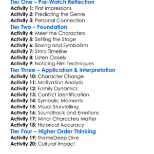 Raging Bull 1980 Worksheet Activity Booklet