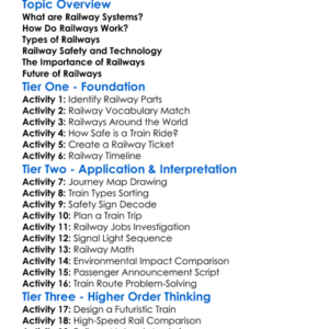 Railway Systems Worksheet Activity Booklet