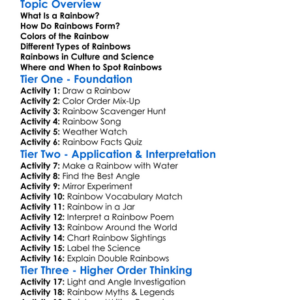 Rainbows Worksheet Activity Booklet