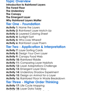 Rainforest Layers Worksheet Activity Booklet