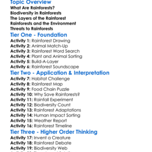 Rainforests And Biodiversity Worksheet Activity Booklet