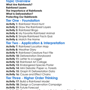 Rainforests And Deforestation Worksheet Activity Booklet