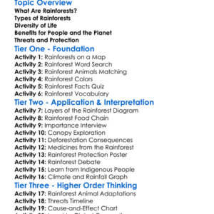 Rainforests And Their Importance Worksheet Activity Booklet