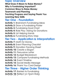 Raising Money For Projects Worksheet Activity Booklet