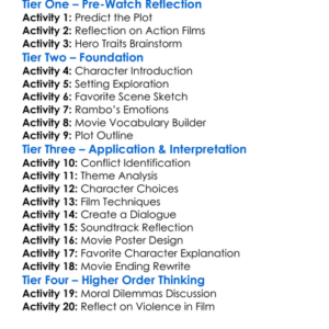 Rambo Last Blood 2019 Worksheet Activity Booklet