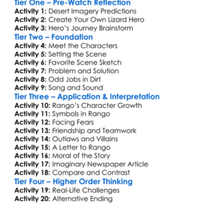 Rango Worksheet Activity Booklet