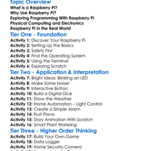 Raspberry Pi Projects Worksheet Activity Booklet