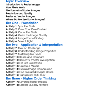 Raster Images Worksheet Activity Booklet
