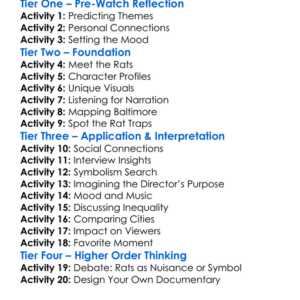 Rat Film 2016 Worksheet Activity Booklet