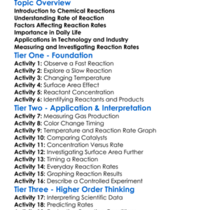 Rates Of Reactions Worksheet Activity Booklet