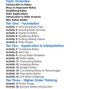 Ratios And Ratio Analysis Worksheet Activity Booklet