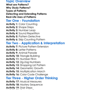 Reading And Following Patterns Worksheet Activity Booklet