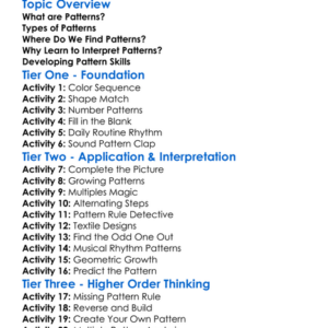 Reading And Interpreting Patterns Worksheet Activity Booklet