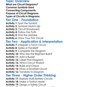 Reading Circuit Diagrams Worksheet Activity Booklet
