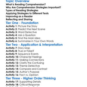 Reading Comprehension Strategies Worksheet Activity Booklet
